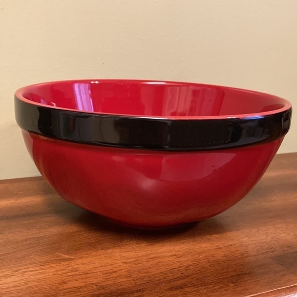 NEW!!  RAE DUNN LARGE CERAMIC SANTA'S COOKIES SANTA BELT BOWL - Picture 2 of 10